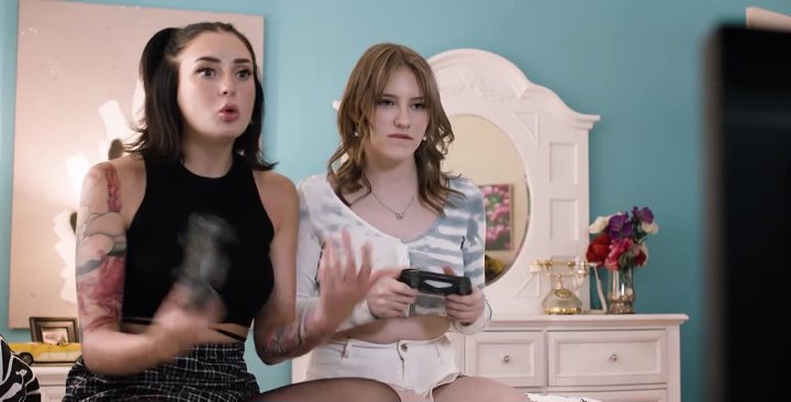 Three lesbians play PlayStation and more