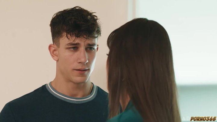 Stepmother screws stepson on bed next to his daddy
